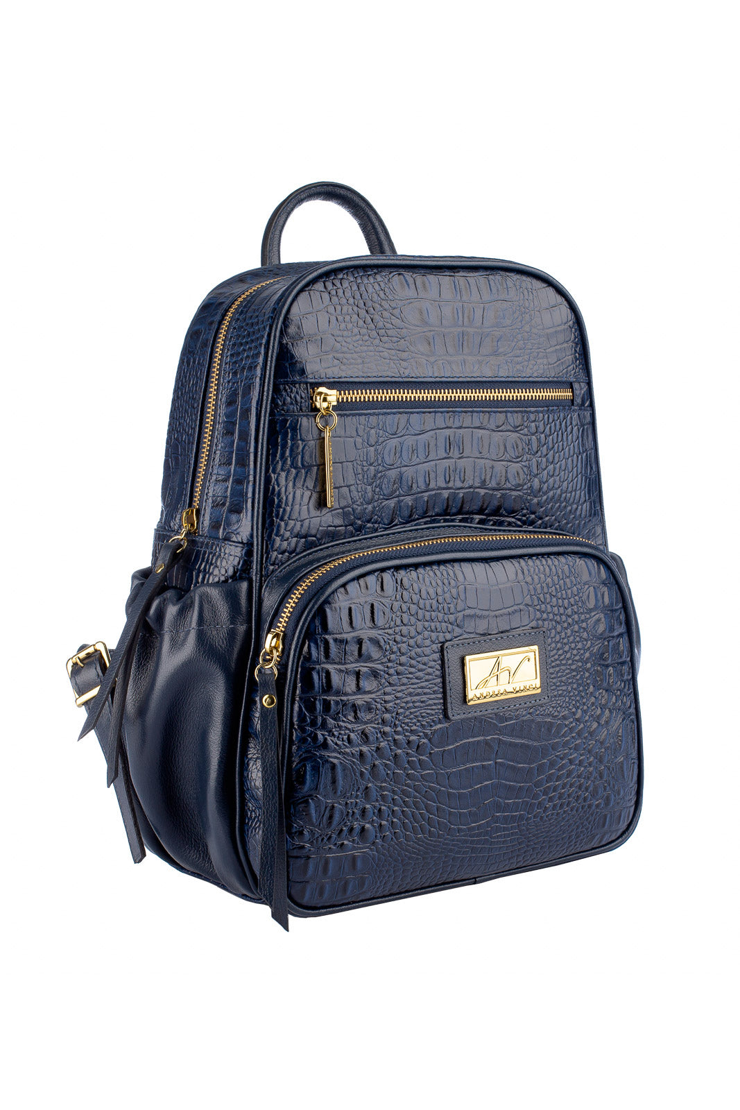 Mochila pequena de couro croco Zoey