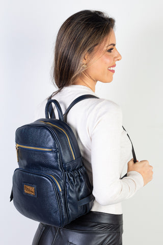 Mochila pequena de couro liso Zoey