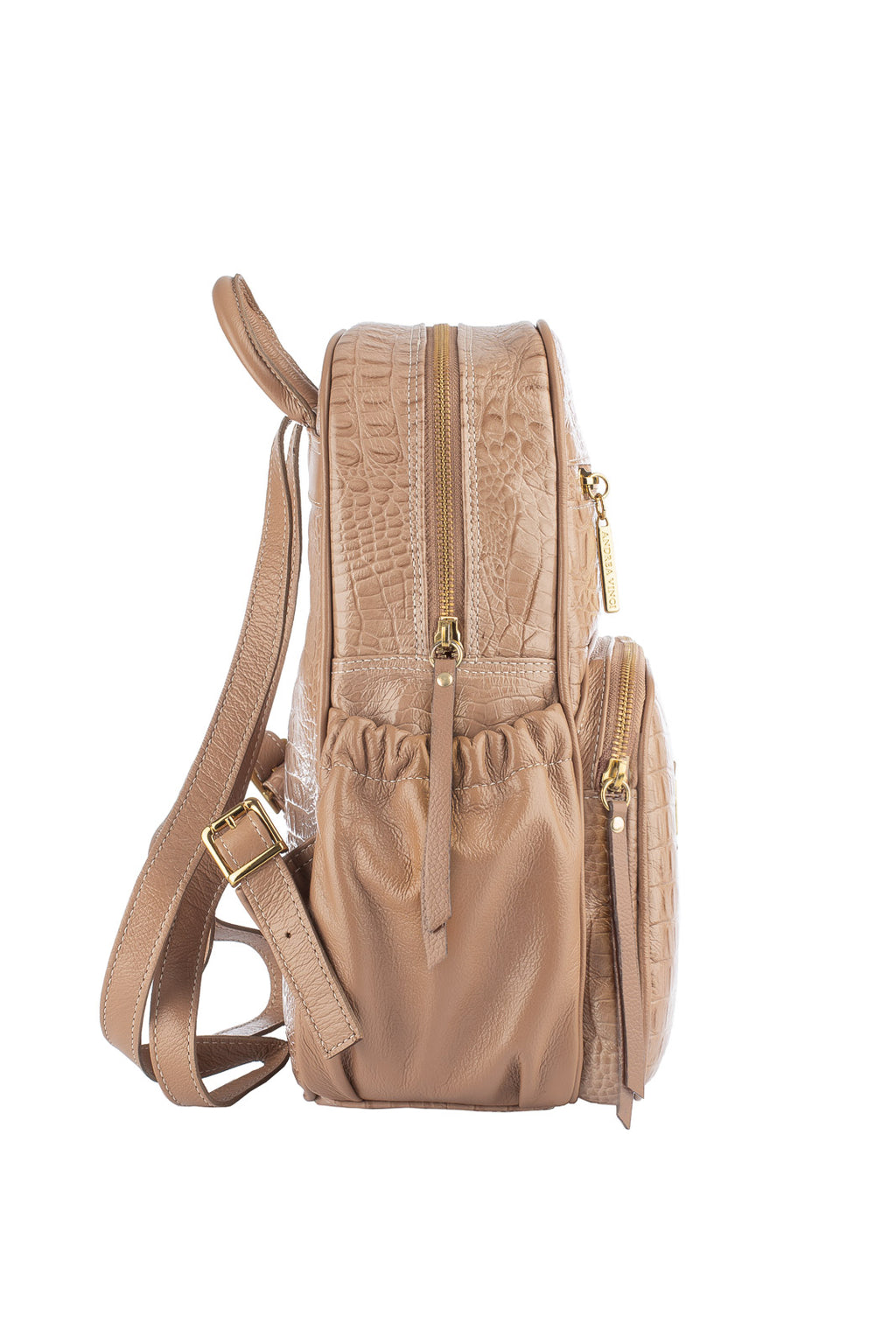 Mochila pequena de couro croco Zoey