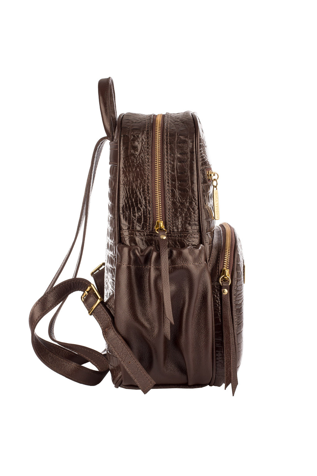 Mochila pequena de couro croco Zoey