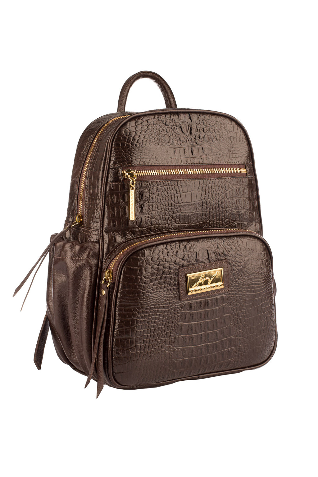 Mochila pequena de couro croco Zoey