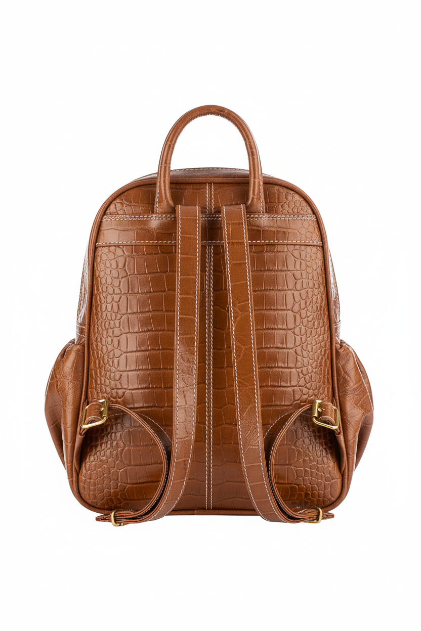 Mochila pequena de couro croco Zoey