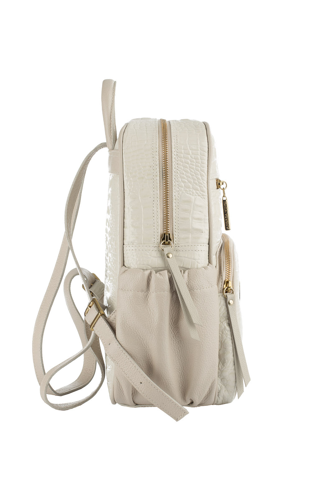 Mochila pequena de couro croco Zoey