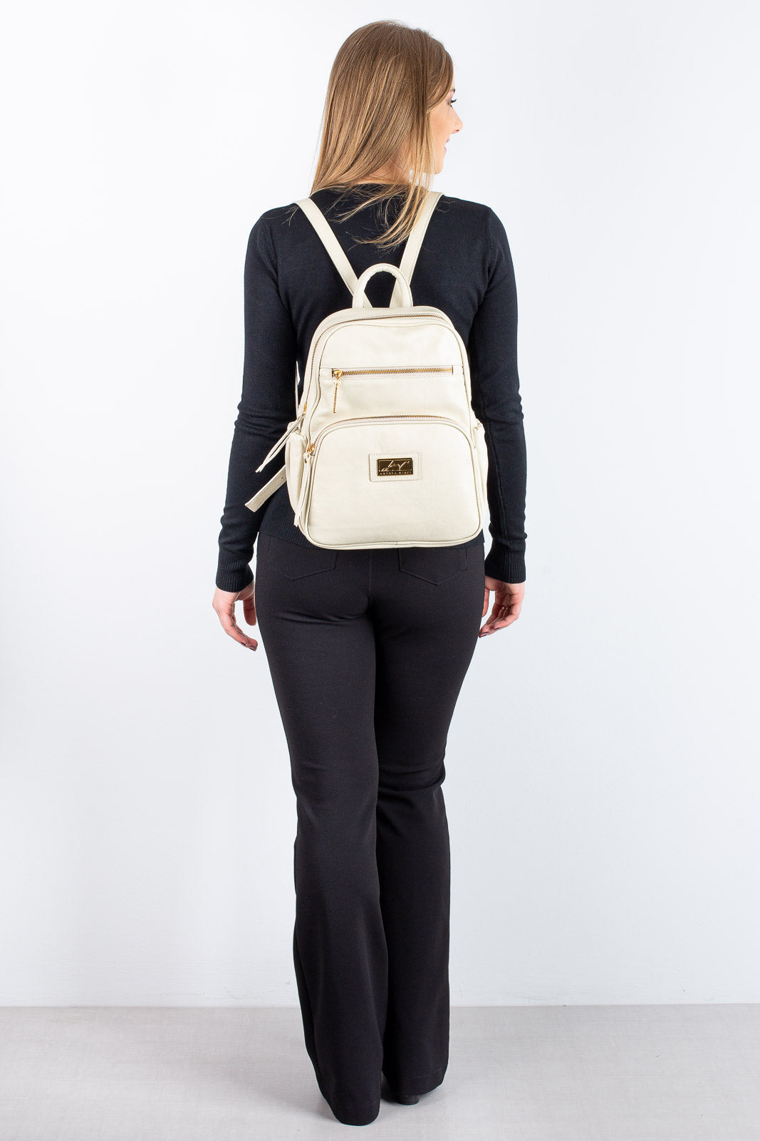 Mochila pequena de couro liso Zoey