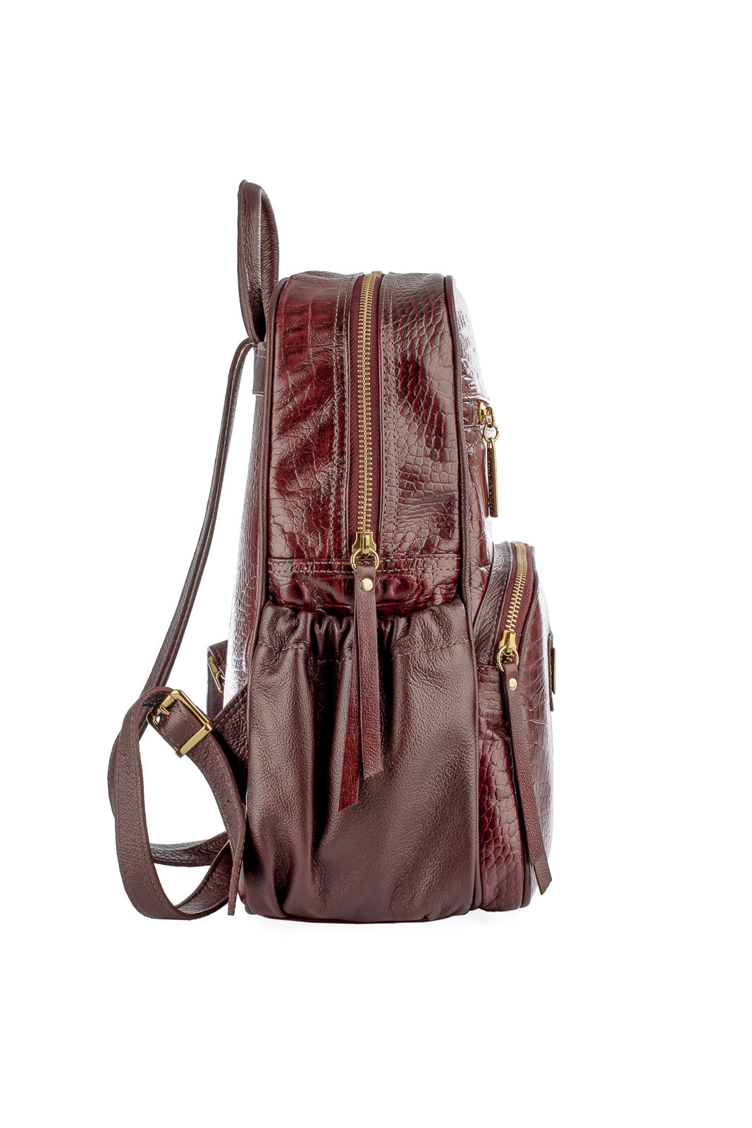 Mochila pequena de couro croco Zoey