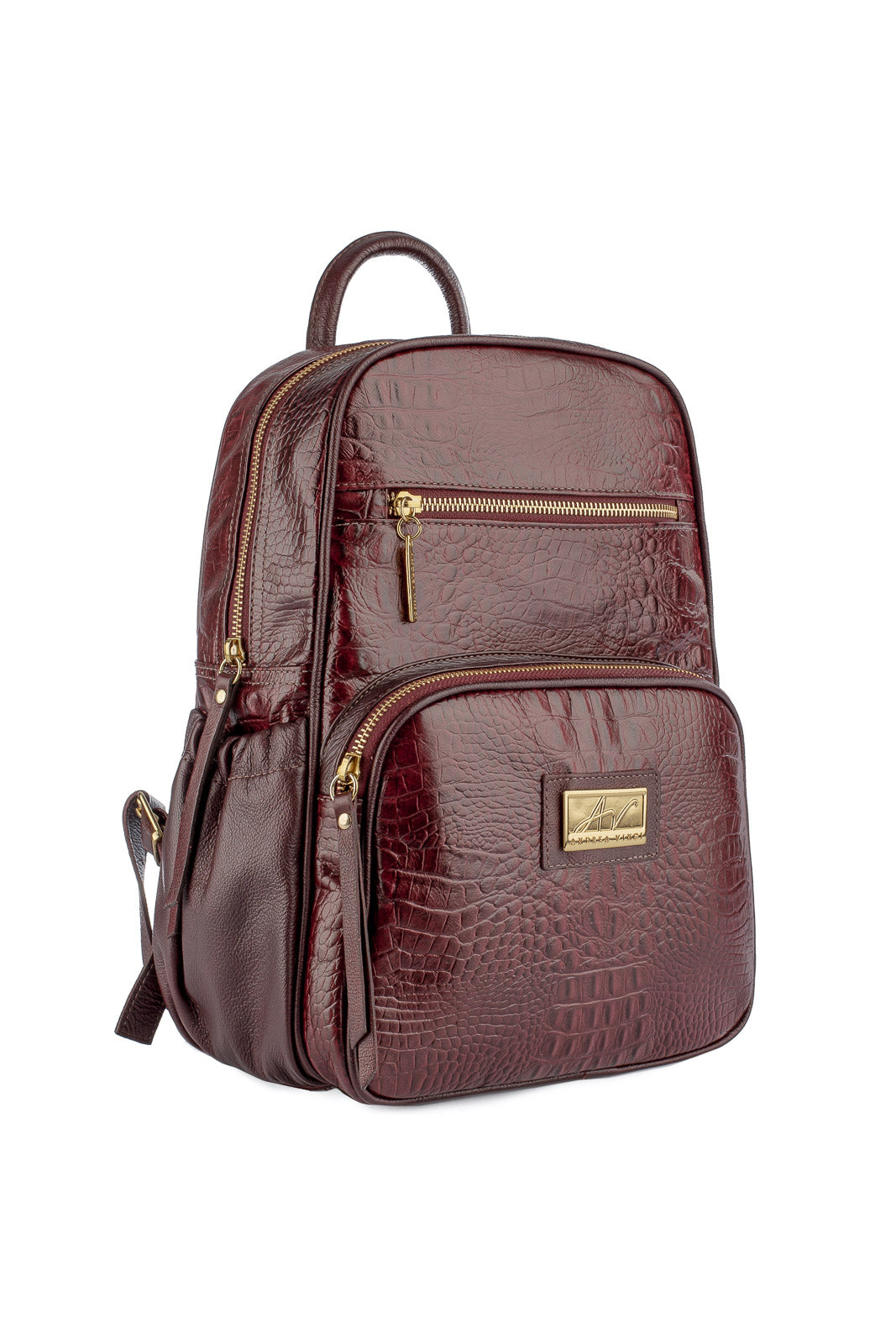 Mochila pequena de couro croco Zoey