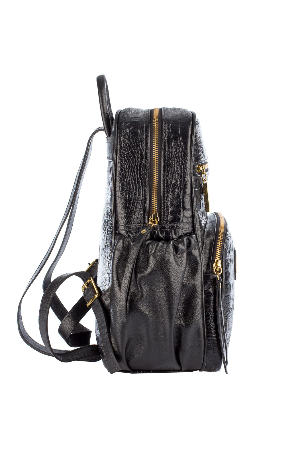 Mochila pequena de couro croco Zoey