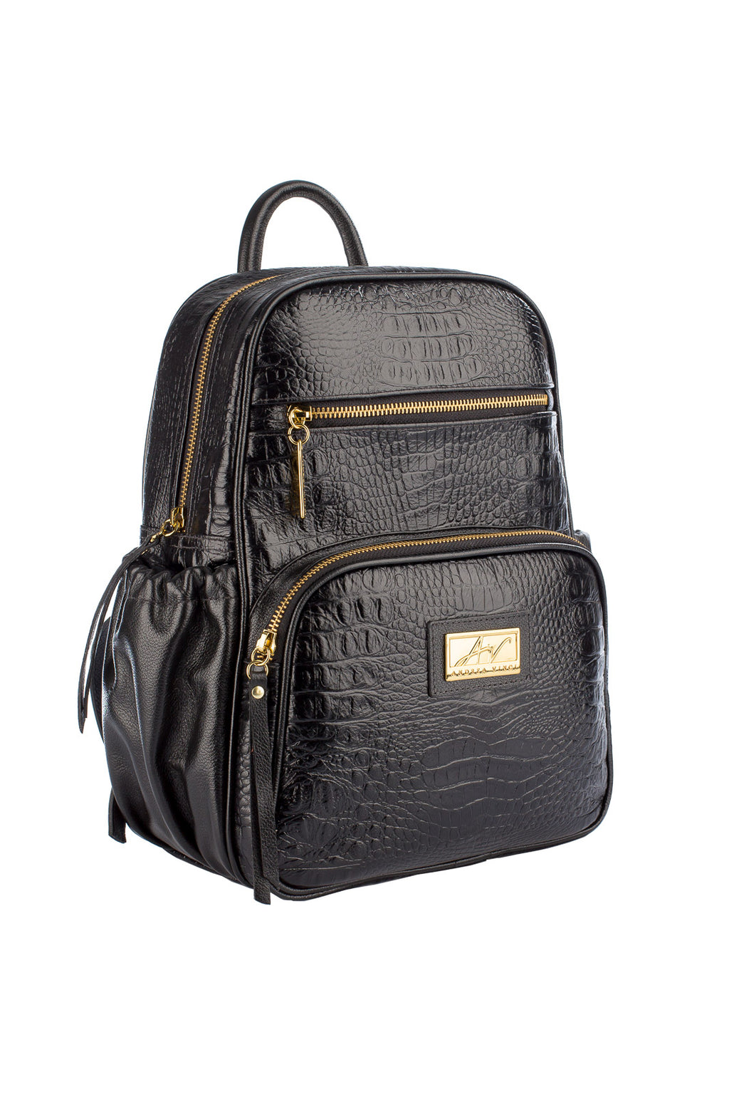 Mochila pequena de couro croco Zoey