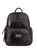 Mochila pequena de couro liso metais grafite Zoey