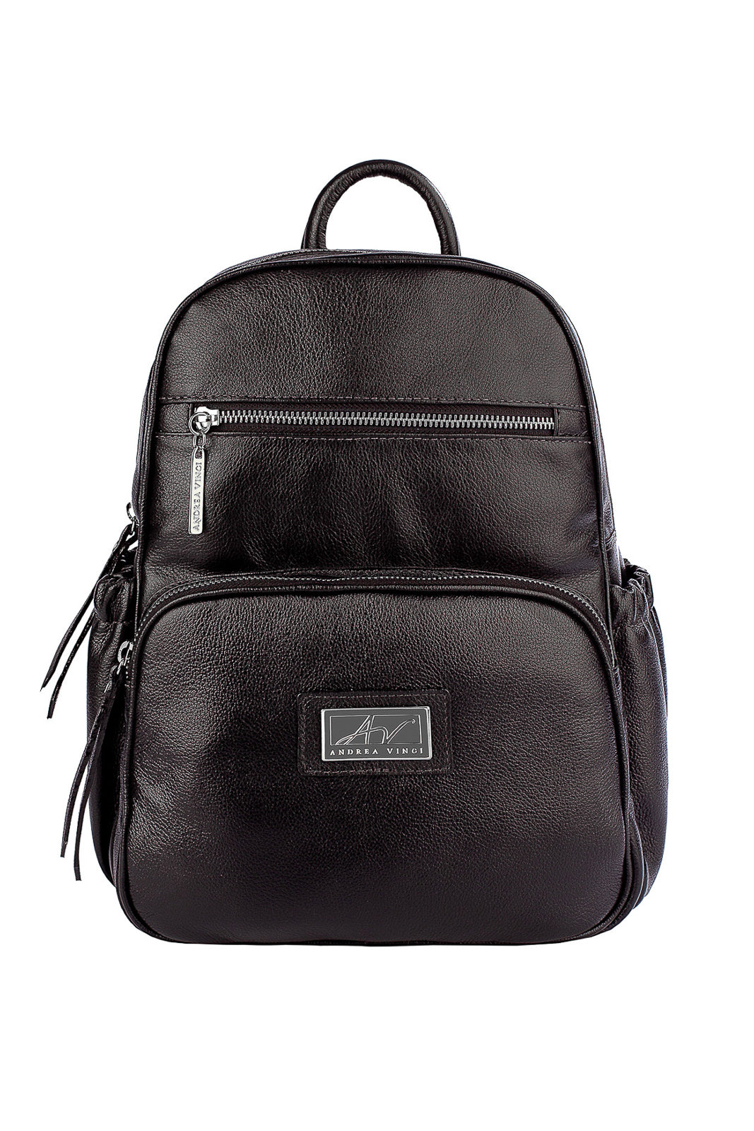 Mochila pequena de couro liso metais grafite Zoey