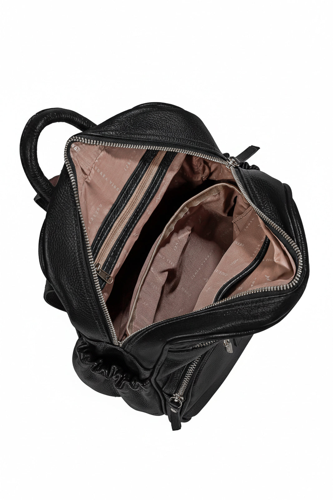 Mochila pequena de couro liso metais grafite Zoey