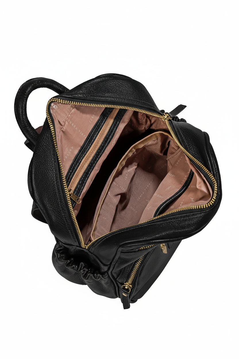 Mochila pequena de couro liso Zoey
