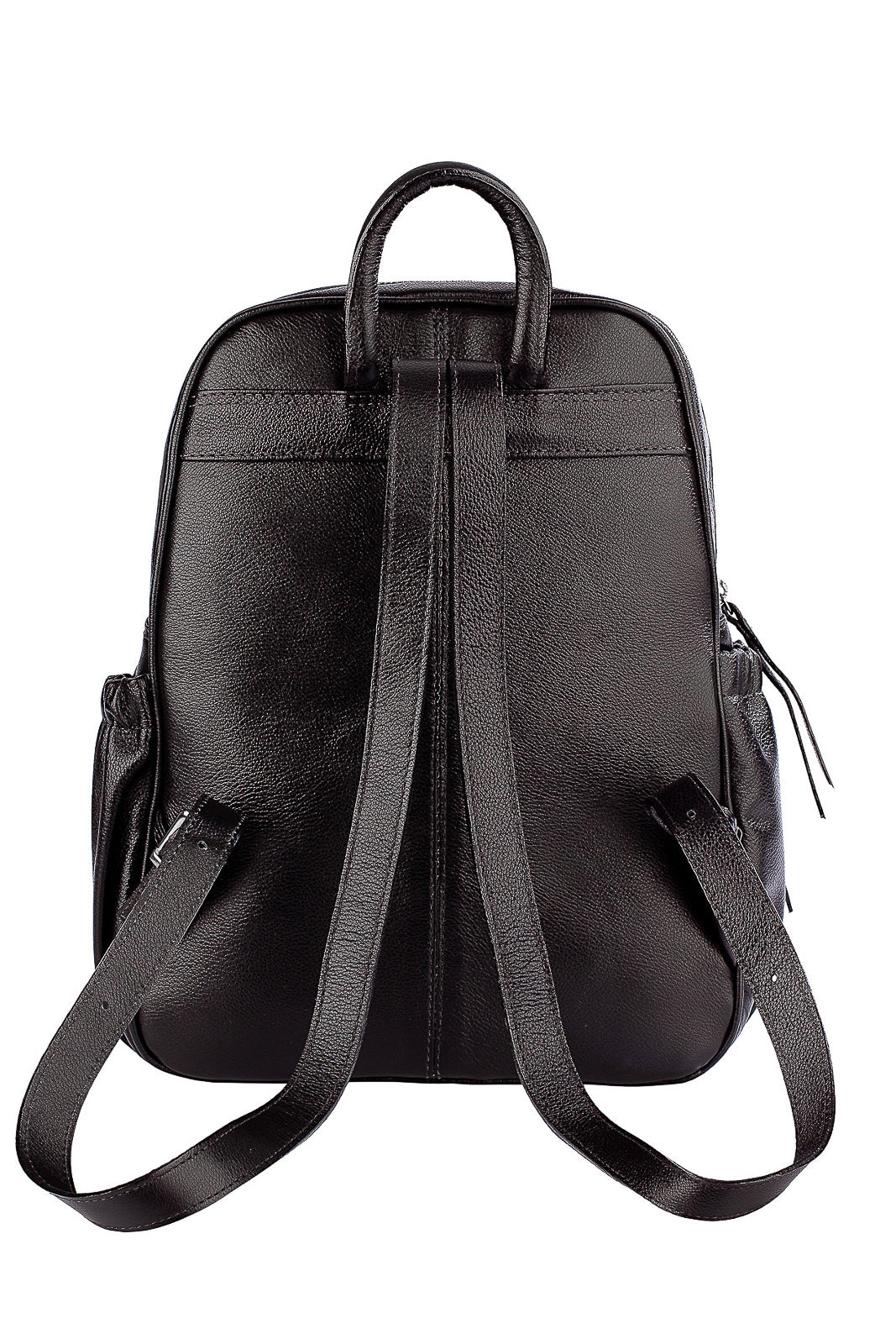 Mochila pequena de couro liso metais grafite Zoey