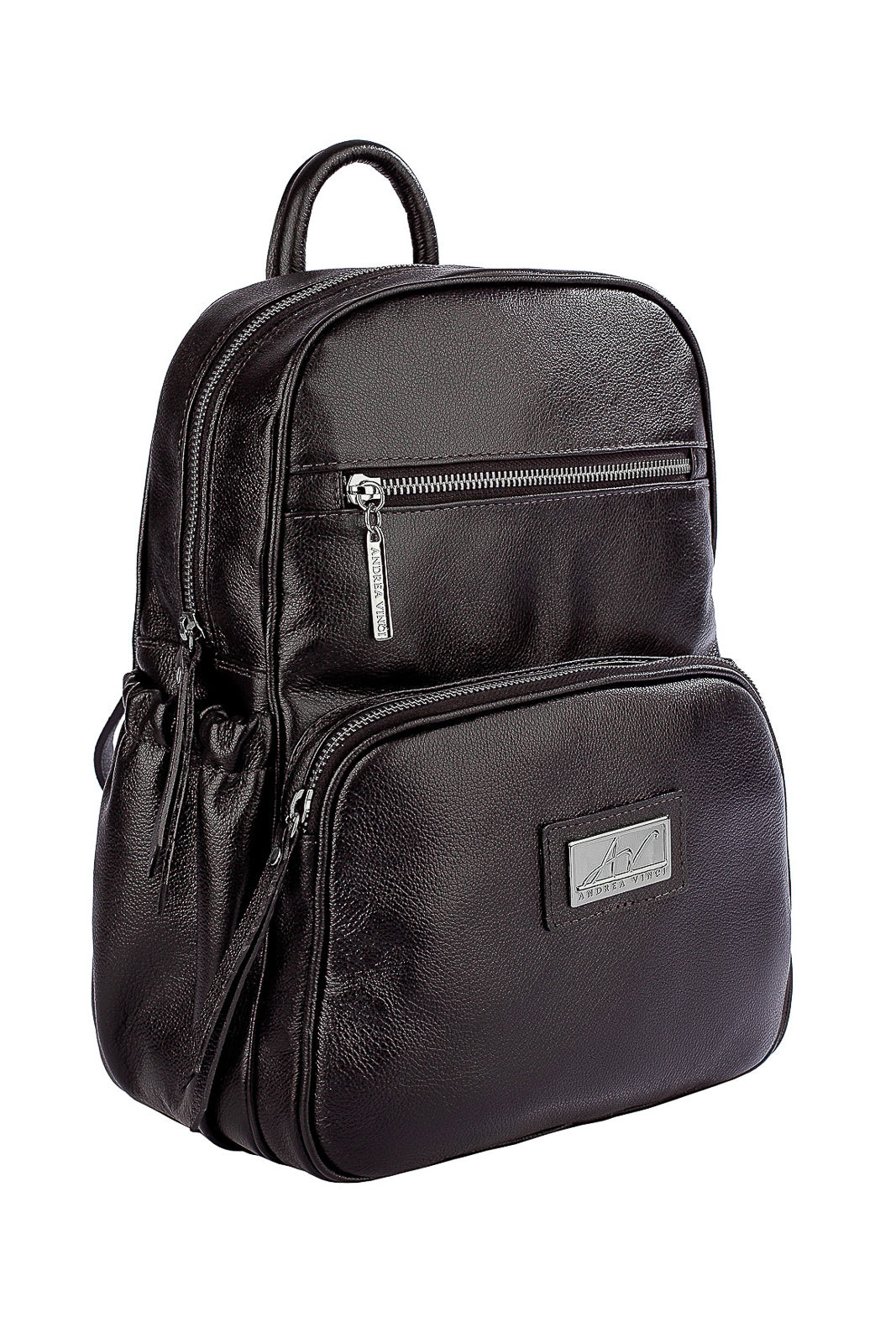 Mochila pequena de couro liso metais grafite Zoey