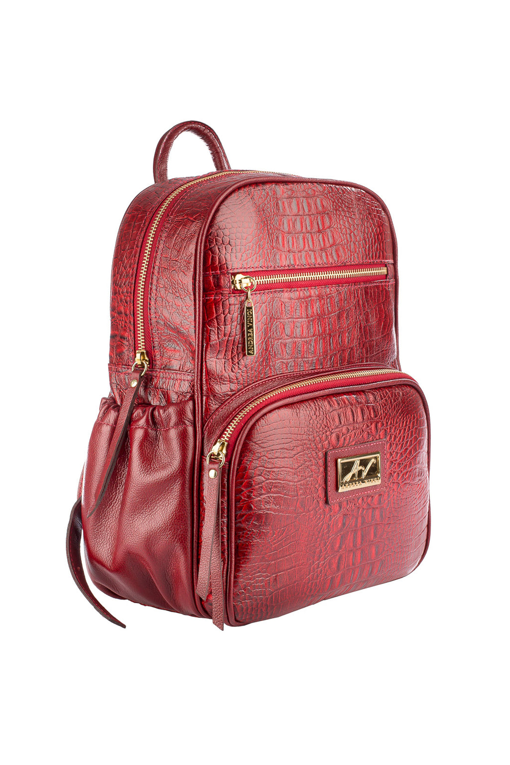 Mochila pequena de couro croco Zoey