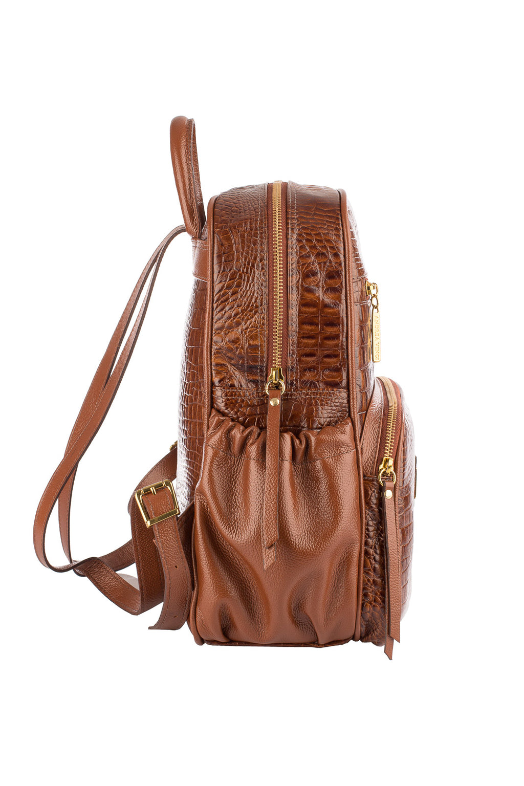 Mochila pequena de couro croco Zoey