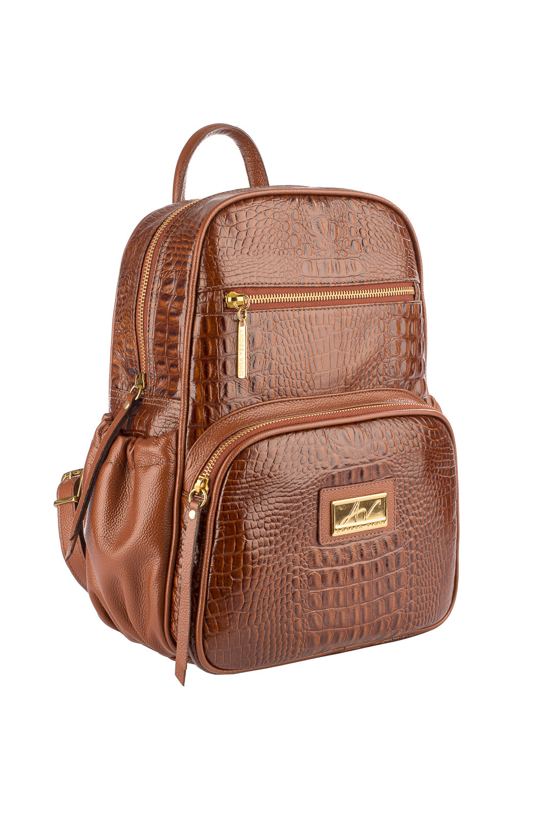 Mochila pequena de couro croco Zoey