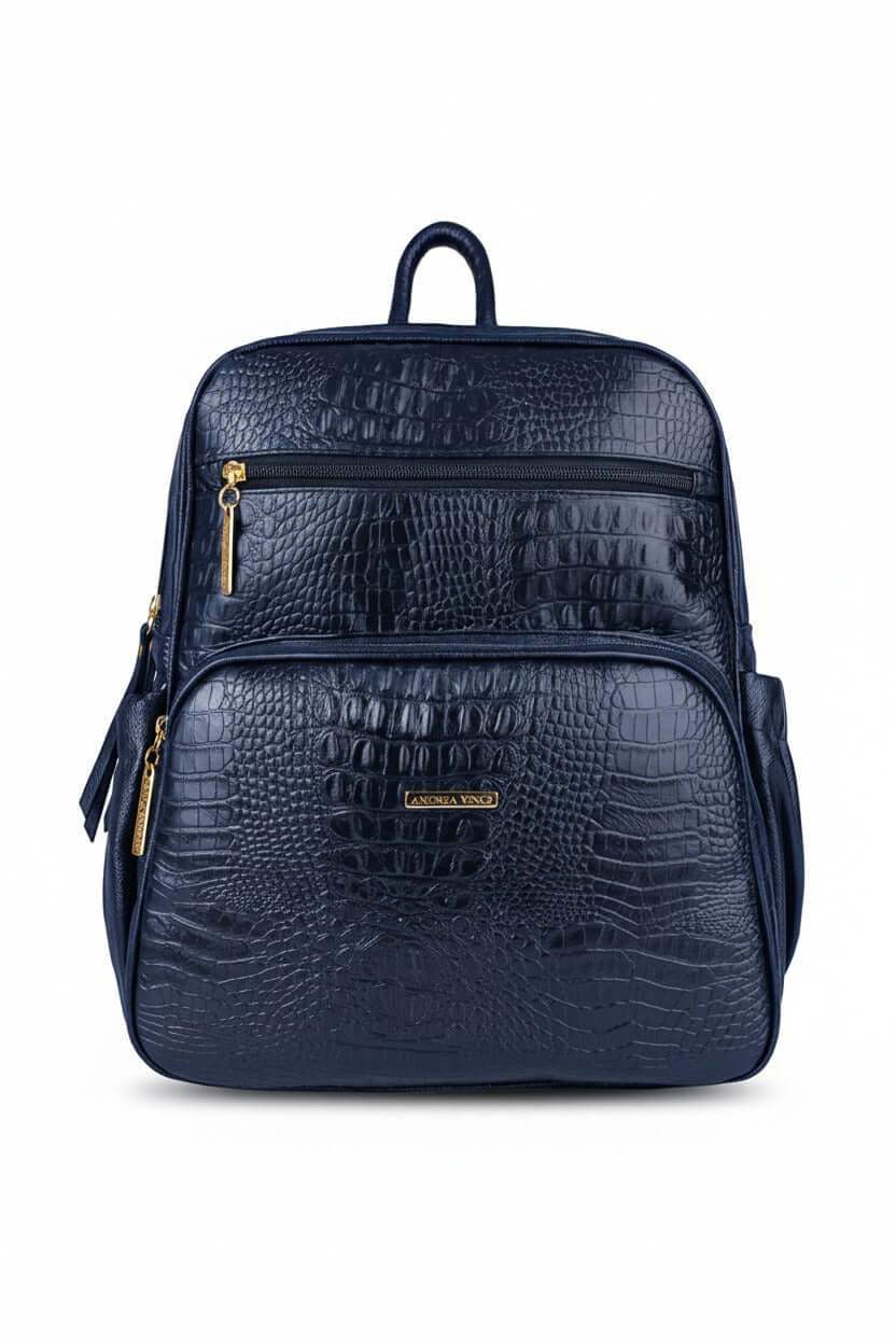 Mochila feminina de couro croco Zaya - Enluaze