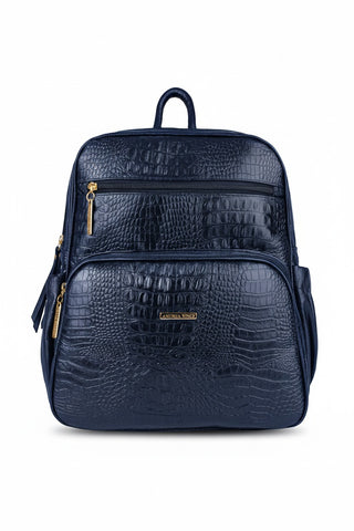 Mochila feminina de couro croco Zaya