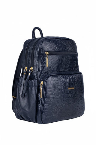 Mochila feminina de couro croco Zaya