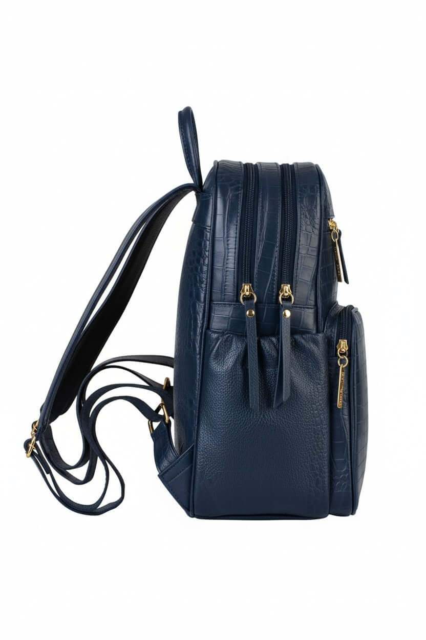 Mochila feminina de couro croco Zaya - Enluaze