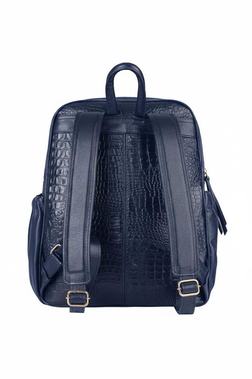 Mochila feminina de couro croco Zaya - Enluaze