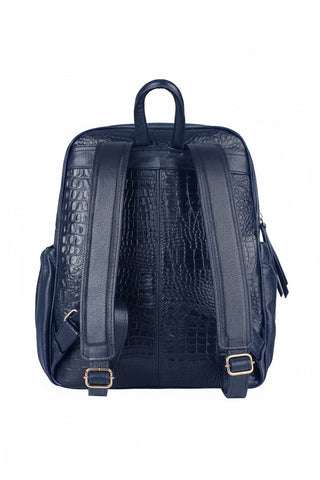 Mochila feminina de couro croco Zaya