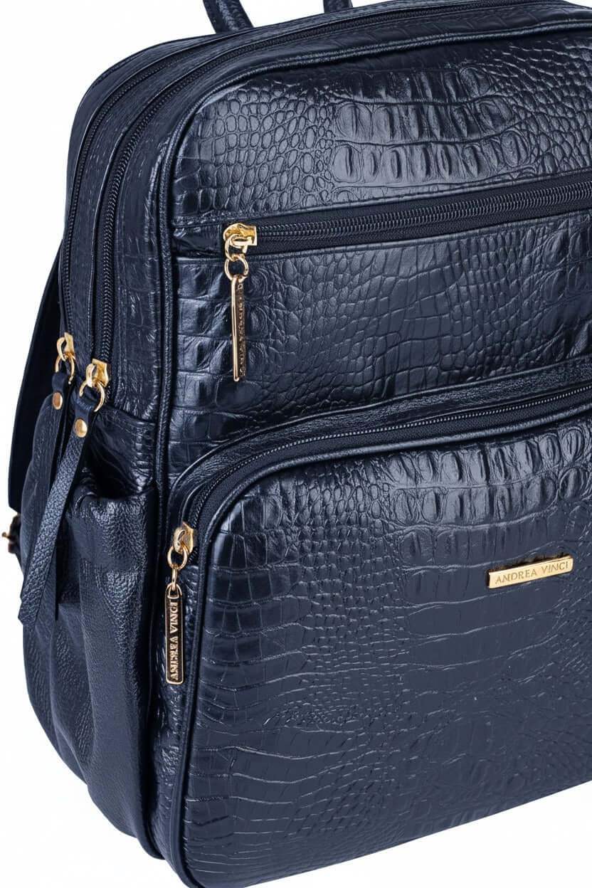 Mochila feminina de couro croco Zaya - Enluaze