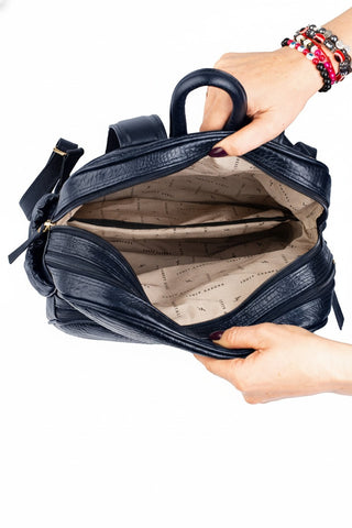 Mochila feminina de couro croco Zaya