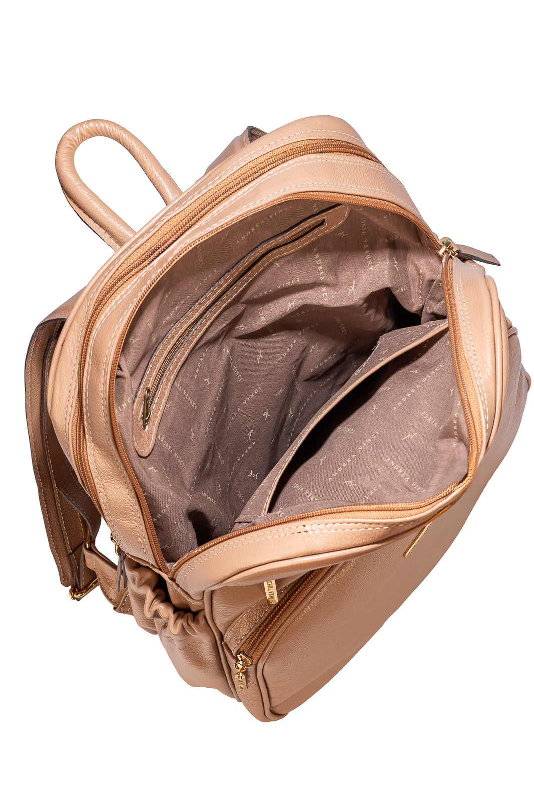 Mochila feminina de couro liso Zaya