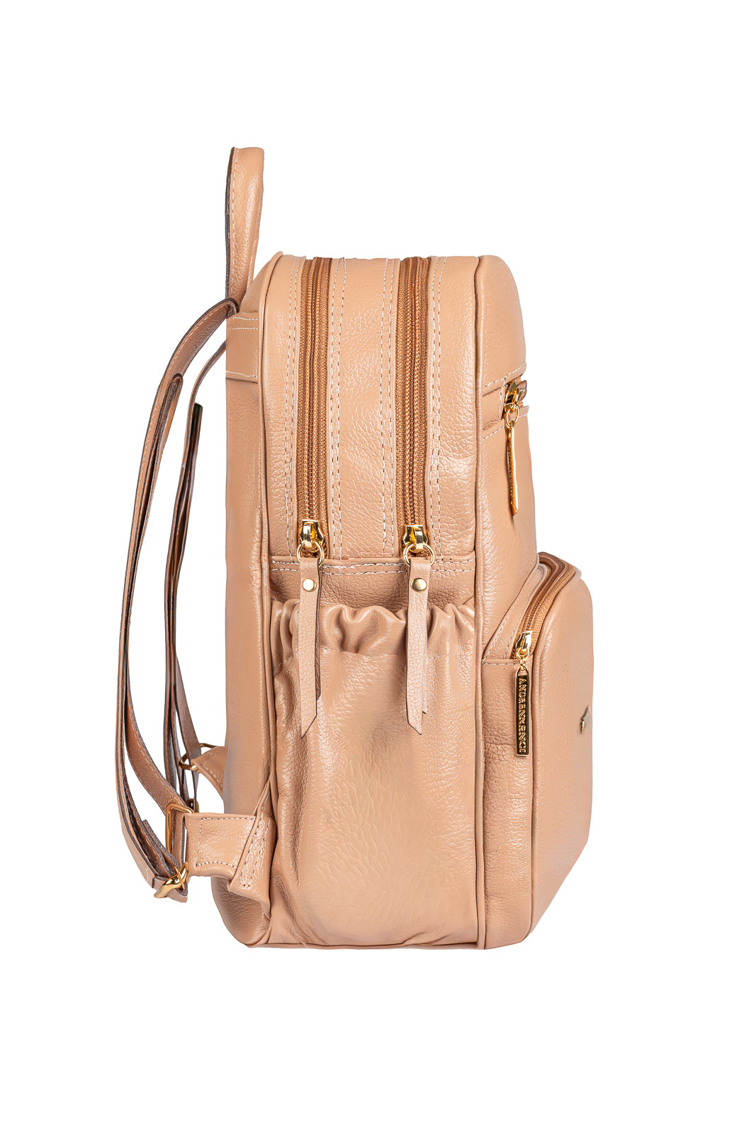 Mochila feminina de couro liso Zaya