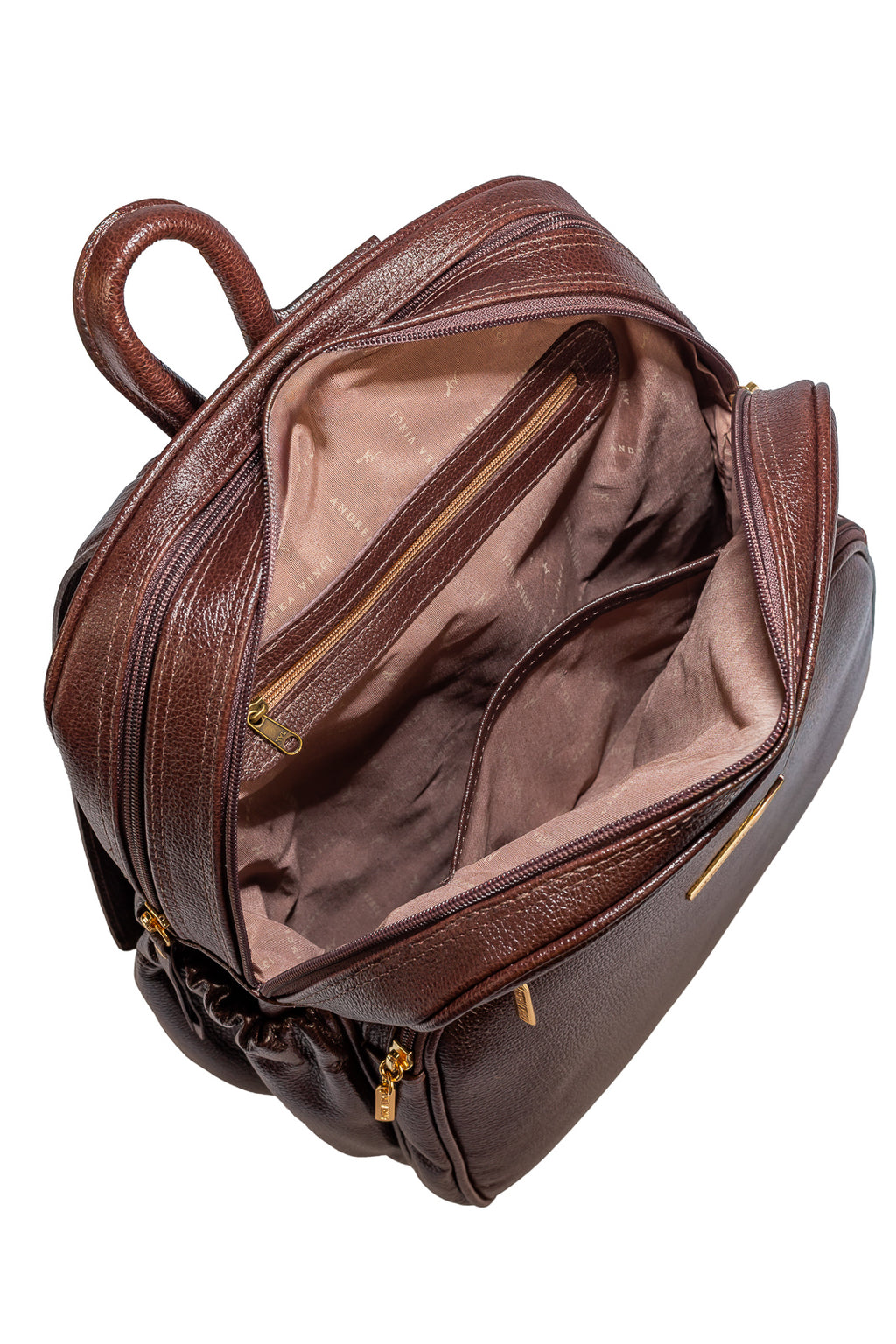 Mochila feminina de couro liso Zaya