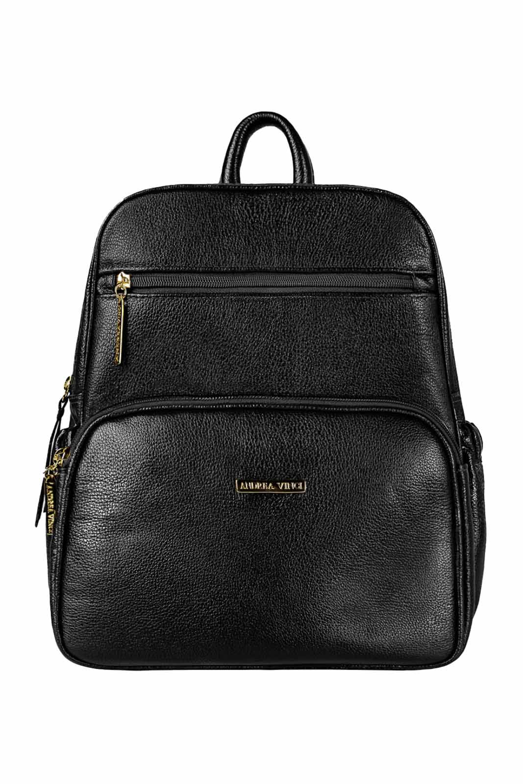 Mochila feminina de couro liso Zaya