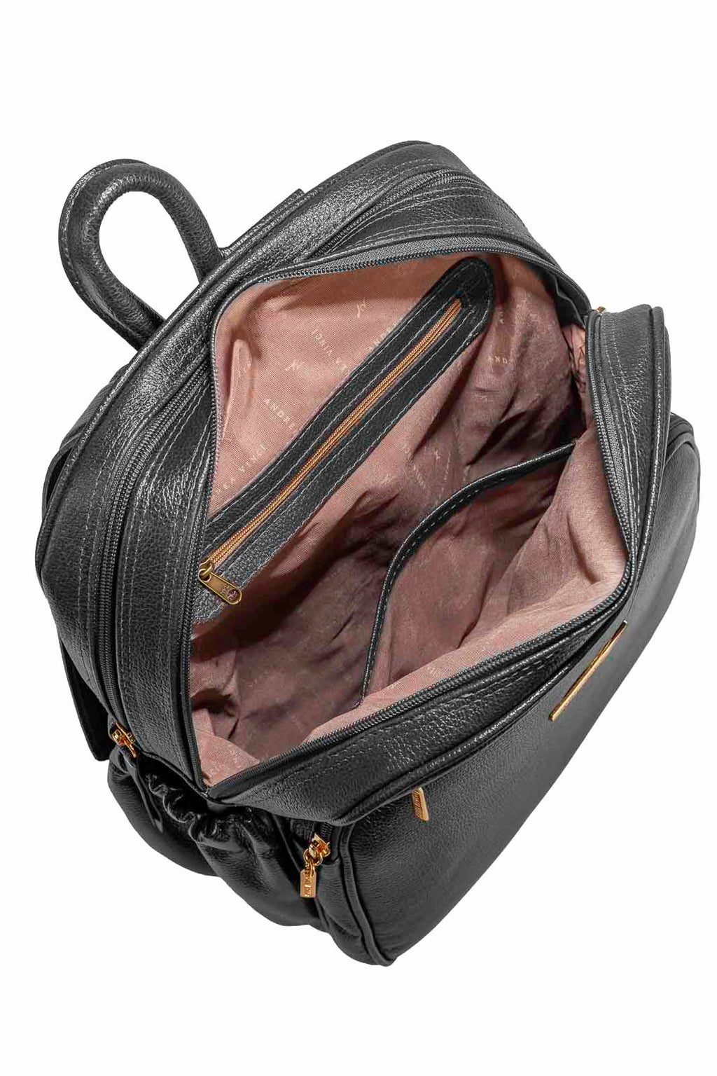 Mochila feminina de couro liso Zaya