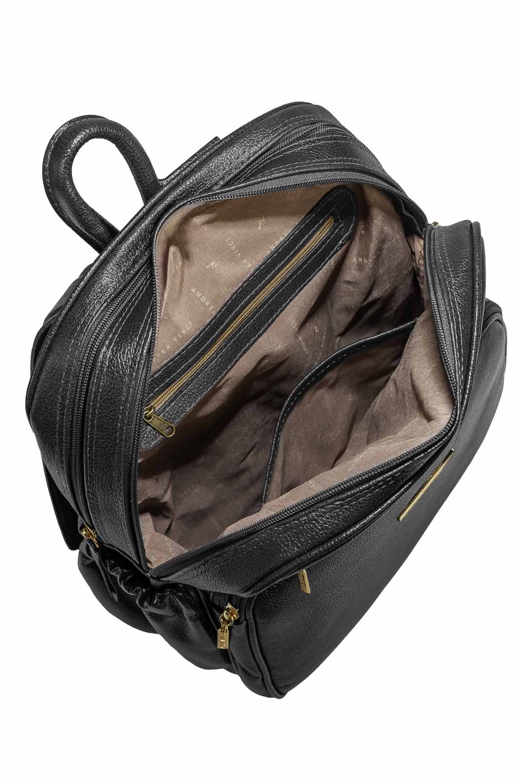 Mochila feminina de couro liso Zaya