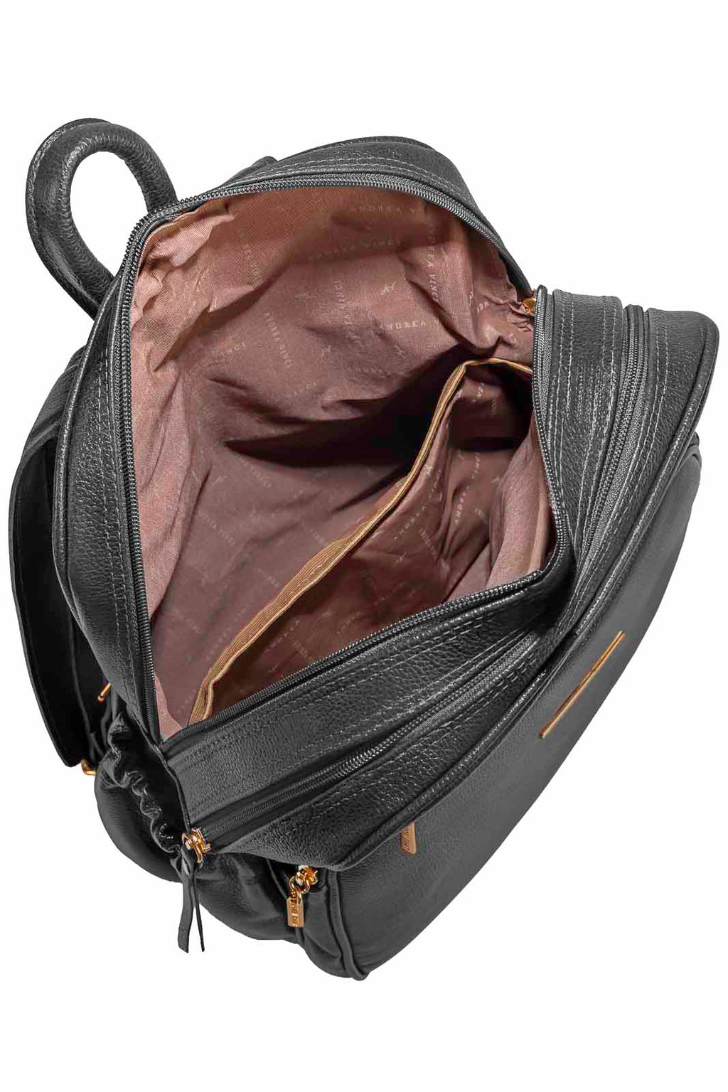 Mochila feminina de couro liso Zaya