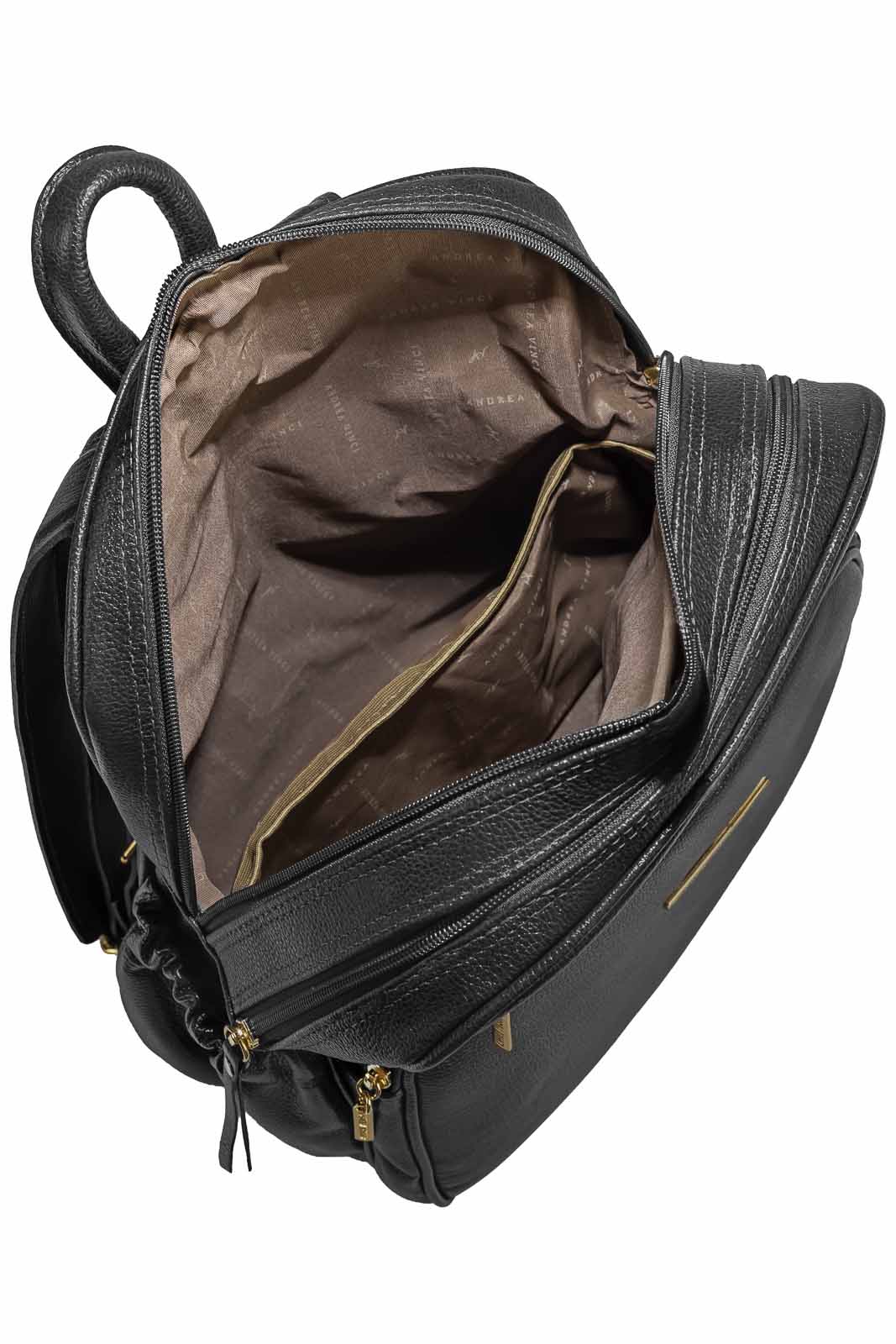 Mochila feminina de couro liso Zaya