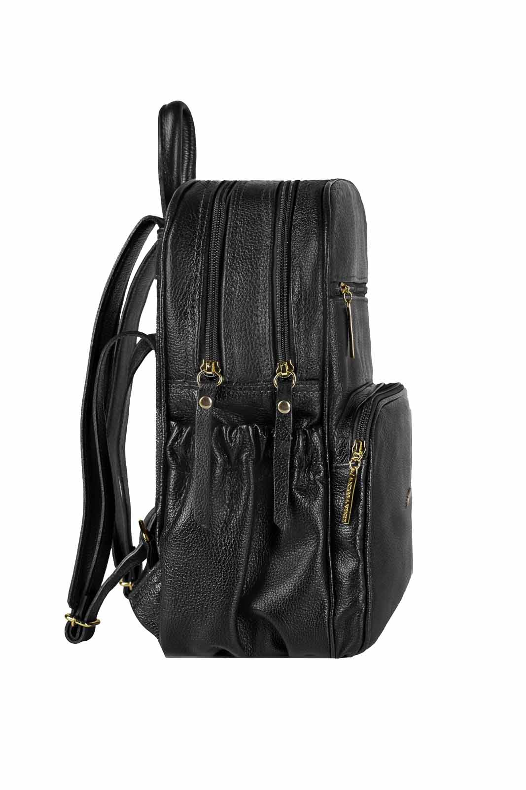 Mochila feminina de couro liso Zaya
