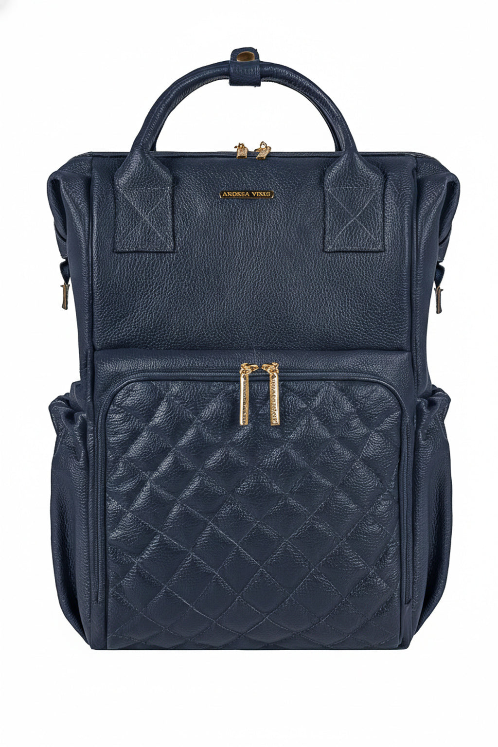 Mochila maternidade multifuncional de couro liso Vitta