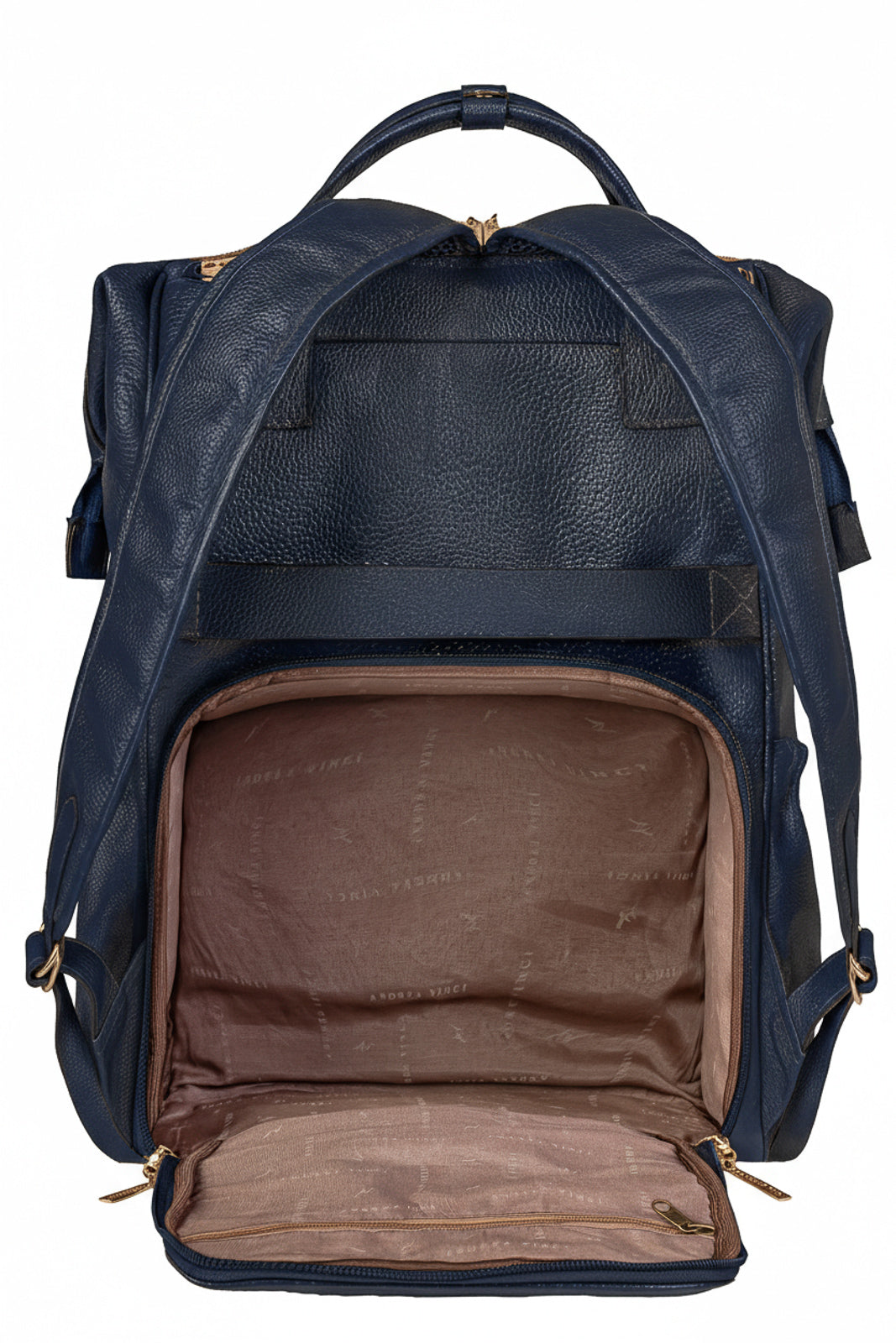 Mochila maternidade multifuncional de couro liso Vitta