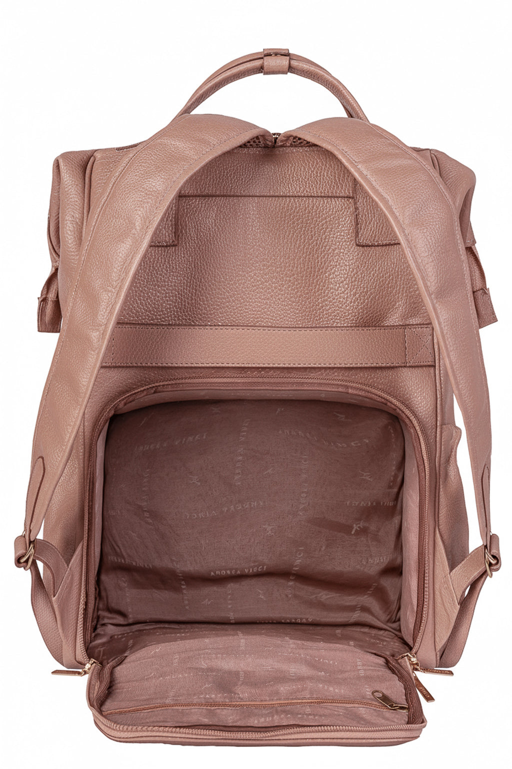 Mochila maternidade multifuncional de couro liso Vitta