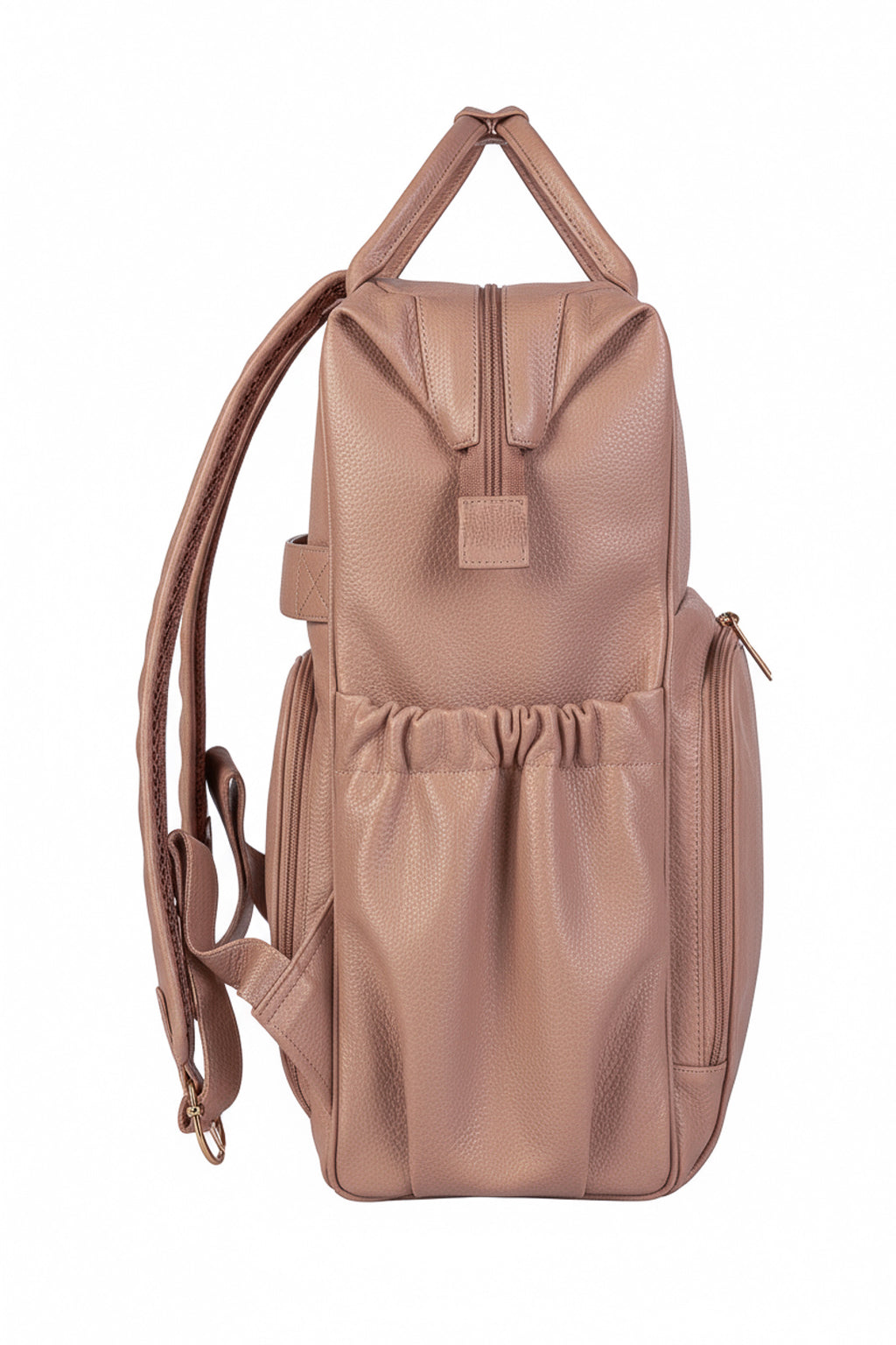 Mochila maternidade multifuncional de couro liso Vitta