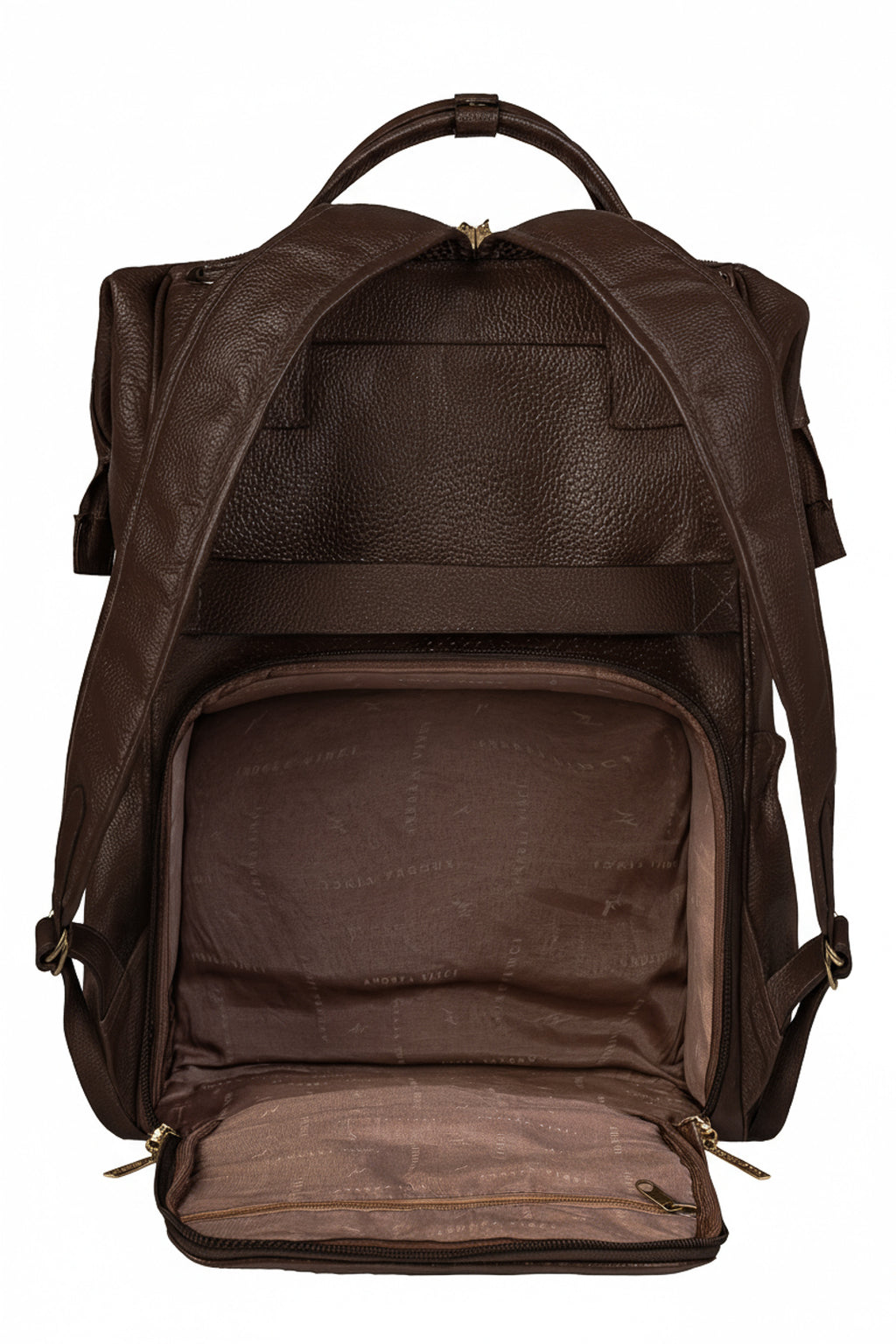 Mochila maternidade multifuncional de couro liso Vitta