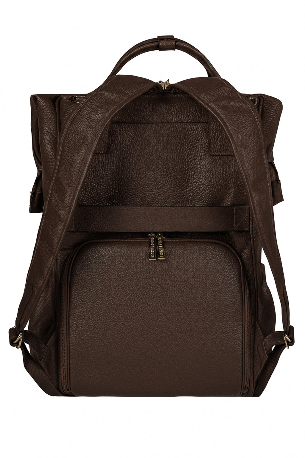 Mochila maternidade multifuncional de couro liso Vitta