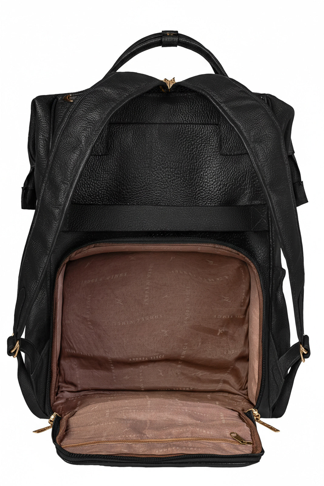 Mochila maternidade multifuncional de couro liso Vitta