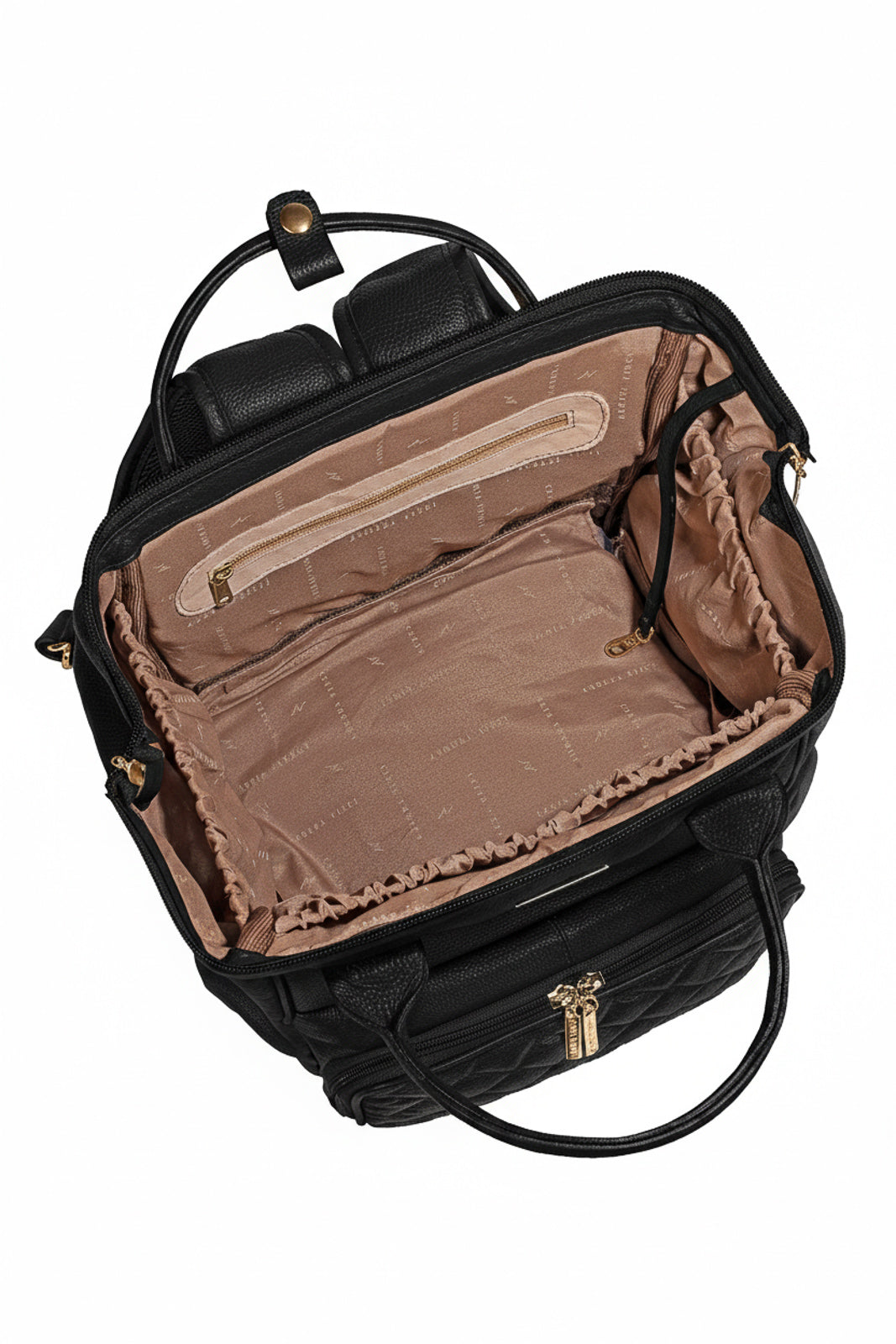 Mochila maternidade multifuncional de couro liso Vitta