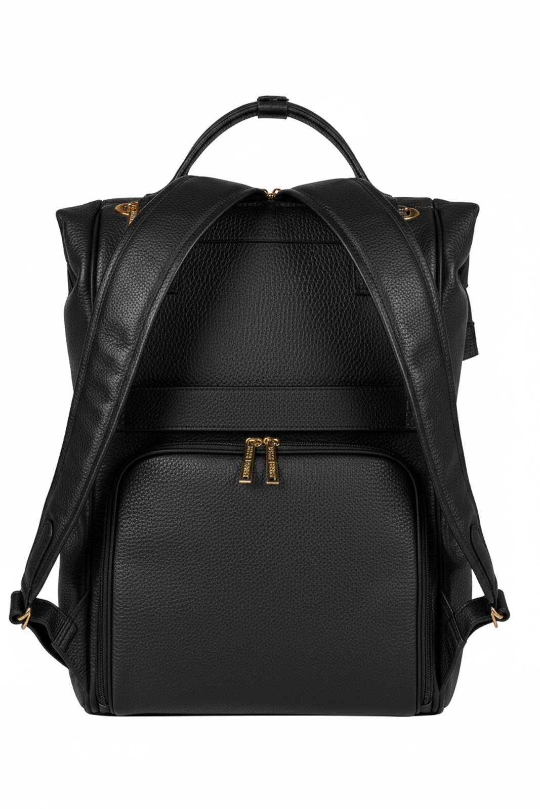 Mochila maternidade multifuncional de couro liso Vitta