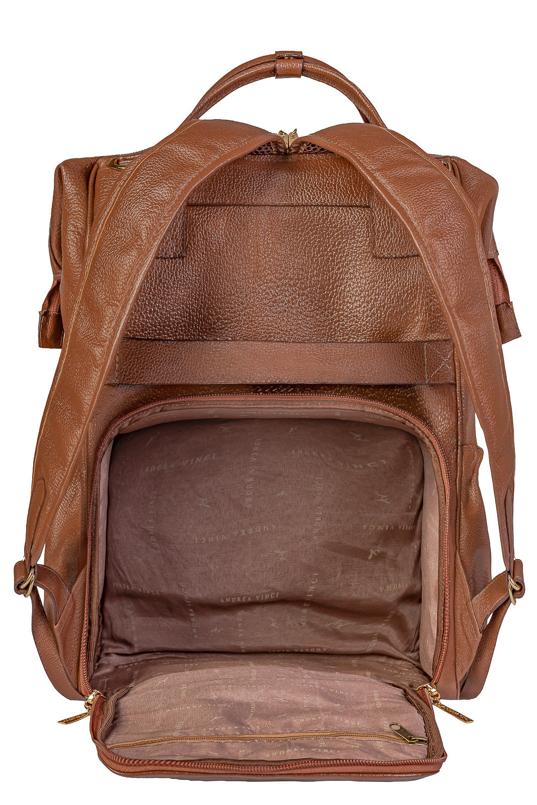 Mochila maternidade multifuncional de couro liso Vitta