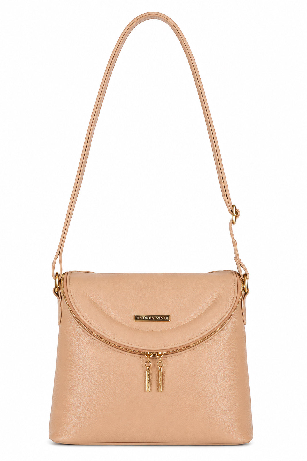 Bolsa tiracolo de couro liso Tereza