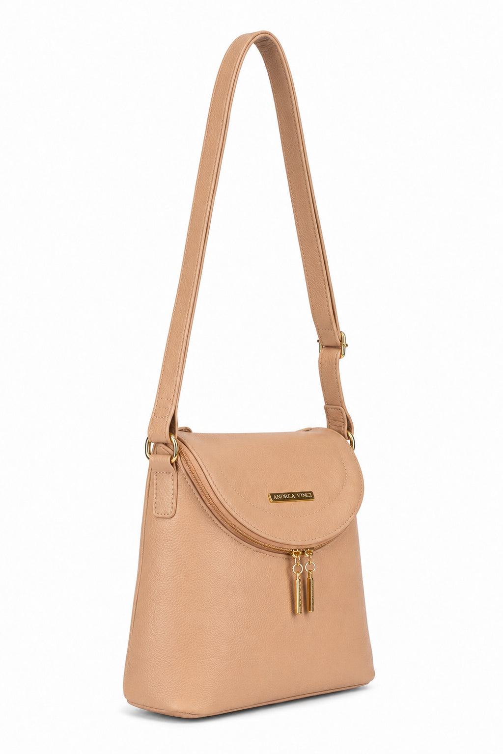 Bolsa tiracolo de couro liso Tereza